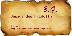 Beszédes Fridolin névjegykártya